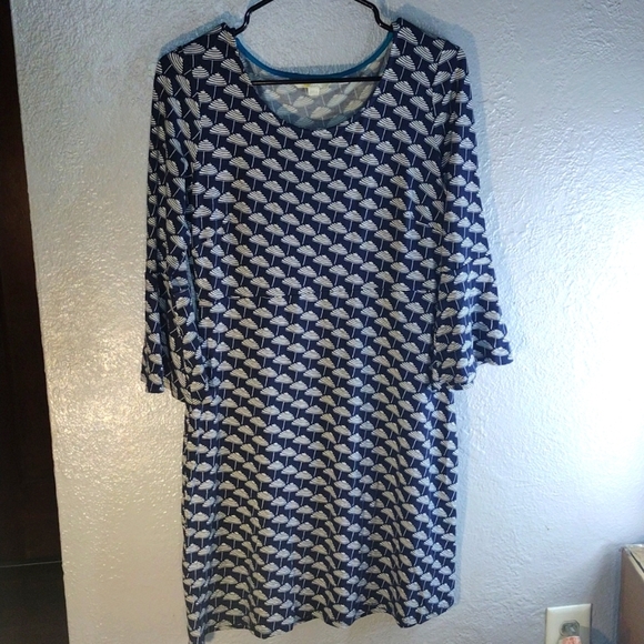 Boden Bell Sleeve Novelty Umbrella Patterned Dress 8L - Picture 1 of 6
